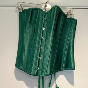 Emerald Green Satin Corset size Medium